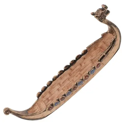 Produktbild: VICASKY Piratenschiff-Ornamente Mini-Kanu Miniatur-Bootsfigur kleines Ruderboot Retro-Bootsmodell Bootsmodell basteln Schiff Modell Schiffsdeko Desktop-Schiffsmodell Schiff aus Harz