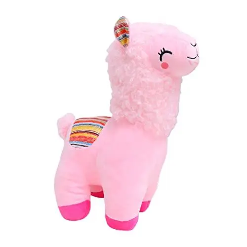 Produktbild: VICASKY Plüschtier Spielzeug für Kinder kinderspielzeug Christmas Accessories Weihnachts Deke Alpaka-Stofftier Weihnachtspelzspielzeug Plüsch-Alpaka-Spielzeug Stofftierpuppe Baumwolle Rosa