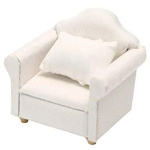 Produktbild: VICASKY Miniatur-holzsofa Für Puppenhaus Maßstab 112 Mini-einzelsofa Mit Kissenset