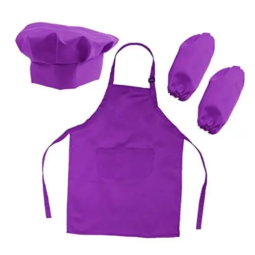 Produktbild: VICASKY Satz Kinderschürze Kinderanzug Kinder malen Schürze Kochschürze für Kinder Kindermütze kinderkochmütze kochmützen für Kinder Handschelle zum Kochen für Kinder Kinderkoch-Spielset