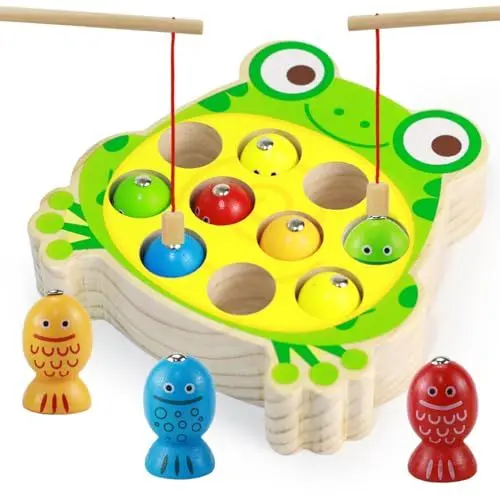 Produktbild: VicBou Montessori Spielzeug ab 2 Jahr, Holz Magnetisches Angelspielzeug Holzspielzeug Für Kinder, Motorikspielzeug, Lernspielzeug Geschenk für Kinder ab 2 3 4 5 Jahre