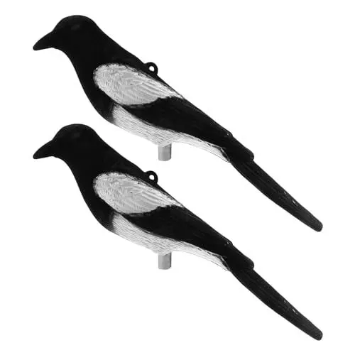 Produktbild: VicBre 2 Stück Künstliche Elster Lockvögel beflockte Köder Magpie Decoy Birds für die Jagd Haus Garten Dekoration