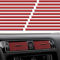 Produktbild: VICDUEKG 20 Stück Auto Luftauslass Dekoration Streifen Klimaanlage Lüftungsschlitz Dekoration, Auto Zubehör Innenraum, DIY Car Innenausstattung Streifen (Rot)