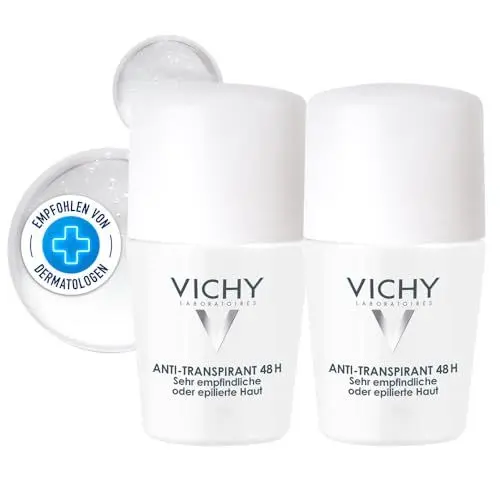 Produktbild: VICHY Anti-Transpirant 48h, Für sehr empfindliche oder epilierte Haut, bis zu 48 Stunden Wirkung, Roll-On, Dermo Tollerance, 2 x 50ml