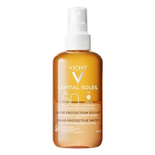 Produktbild: VICHY Bräunungsintensivierendes Sonnenspray LSF 50, Sonnenpflege mit hohem UV-Breitbandschutz, Für empfindliche Haut, Keine weißen Rückstände, Antioxidative Wirkung, Capital Soleil, 200 ml