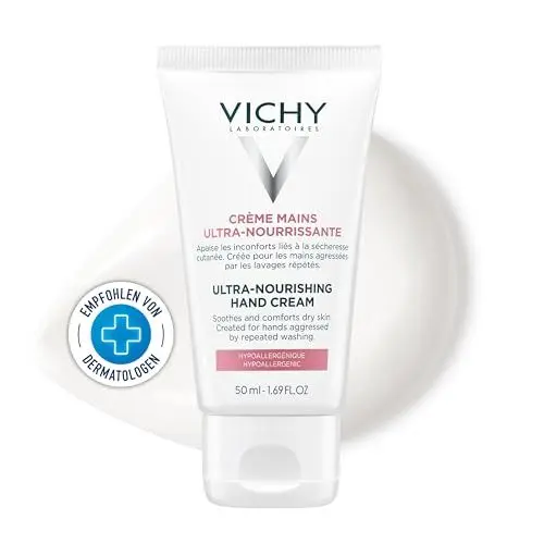 Produktbild: Vichy Intensiv pflegende Handcreme, Für beanspruchte Hände, Hautregenerierend und -befeuchtend, Bei Spannungsgefühlen, Mit Allantoin und Sheabutter, 50 ml