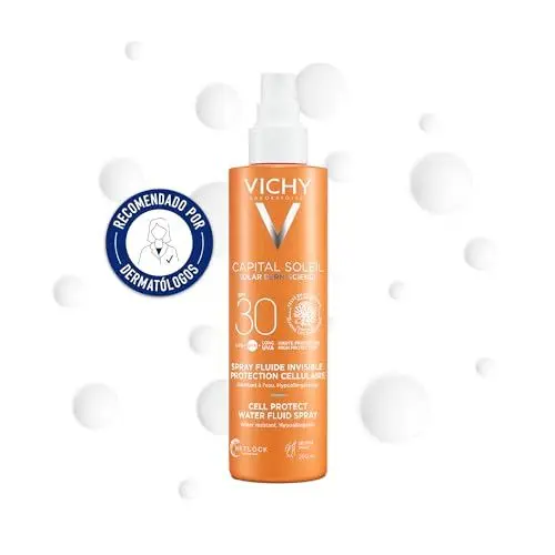 Produktbild: Vichy Capital Soleil Cell Protect Sonnenspray mit LSF30, Hoher 4-Level-Schutz gegen Antioxidantien, UVA-, UVA1- und UVB-Strahlung, Ultraleichte Formel mit Netlock-Technologie, 200 ml