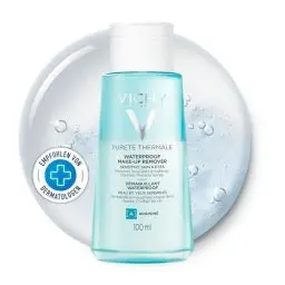 Produktbild: Vichy Pureté Thermale Make-Up-Entferner für wasserfestes Make-Up, Entfernt selbst langanhaltendes Make-Up, Inkl. Wimpernschutz, Hypoallergen, Ohne Parabene, 100 ml