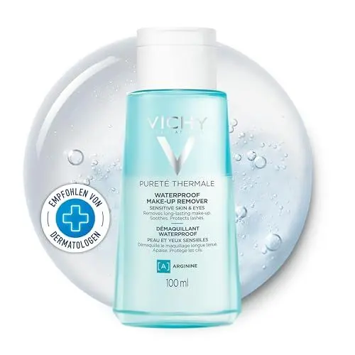 Produktbild: Vichy Pureté Thermale Make-Up-Entferner für wasserfestes Make-Up, Entfernt selbst langanhaltendes Make-Up, Inkl. Wimpernschutz, Hypoallergen, Ohne Parabene, 100 ml