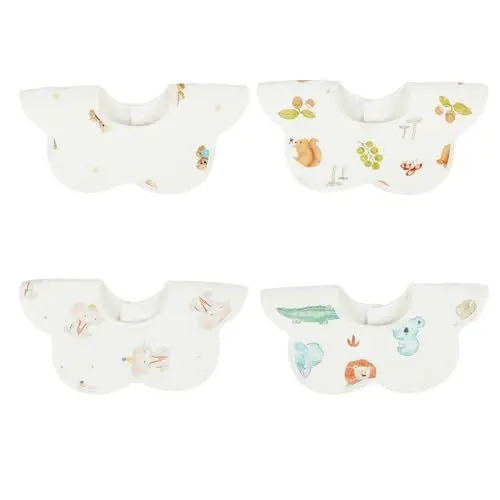 Produktbild: Vicloon Baby Lätzchen,4 Stück Musselin Halstücher, Weiche Absorbierende und wasserdicht Sabberlätzchen Spucktücher Baby mit Druckknopf für Baby Jungen und Mädchen Kleinkinder