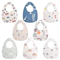 Produktbild: Vicloon Baby Lätzchen,8 Stück Weiche Absorbierende und wasserdicht Halstücher Sabberlätzchen Spucktücher Baby mit Druckknopf für Baby Jungen und Mädchen Kleinkinder
