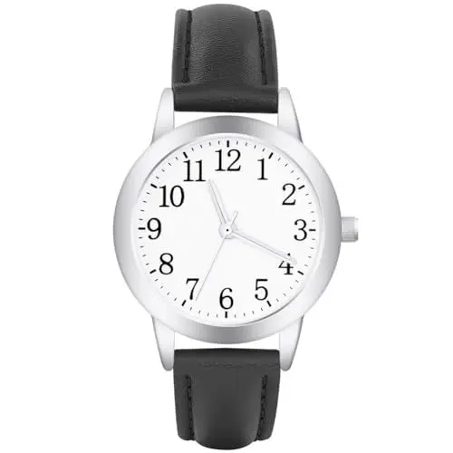 Produktbild: Vicloon Damenuhr, Damen Analog Quarz Uhr mit Leder Armband, Uhren Damen Einfache Business Klassische Armbanduhr Lässig Quarzuhr Kleideruhr(Schwarz)