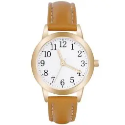 Produktbild: Vicloon Damenuhr, Damen Analog Quarz Uhr mit Leder Armband, Uhren Damen Einfache Business Klassische Armbanduhr Lässig Quarzuhr Kleideruhr(braun)