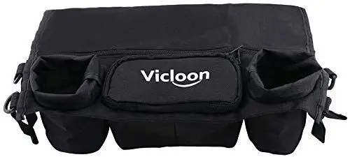 Produktbild: Vicloon Kinderwagen Organizer Mit 2 Getränkehalter, Kinder Buggy Organizer Zum Tragen, Universal Kinderwagen Tasche Trinkflasche/Feuchttüchern/Windeln/Baby Zubehör -Schwarz