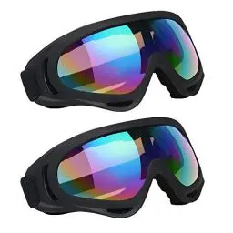 Produktbild: Vicloon Skibrille, 2 Stück Ski Snowboard Brille, UV-Schutz Goggle, Motocross Brille Helmkompatible, Anti-Fog Skibrille, Sportbrille für Skifahren Motorrad Fahrrad Skaten, Unisex