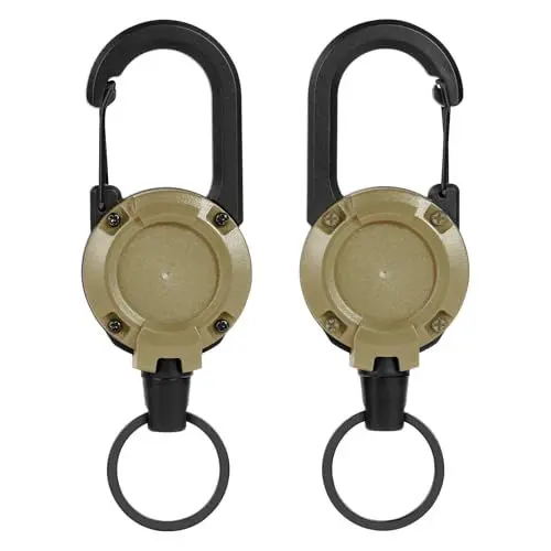Produktbild: Vicloon Strapazierfähiger einziehbarer Schlüsselanhänger, 2pcs Einziehbarer Schlüsselanhänger, Schlüsselband ausziehbar mit 80 cm Stahlkordel für ID Badge Holder, Kartenhalter, Schlüsselkarten