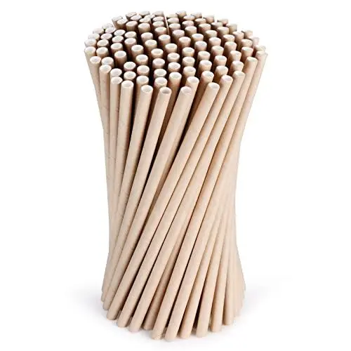 Produktbild: Vicloon Strohhalme Papier, Trinkhalme Papier Biologisch Abbaubare, Braun Papier Trinkhalme Geeignet für Partys, Hochzeiten und Anlässe, Party Strohhalme, 100 PCS