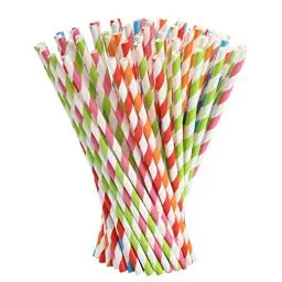 Produktbild: Vicloon Strohhalme Papier, Trinkhalme Papier Biologisch Abbaubare, Bunte Papier Trinkhalme Geeignet für Partys, Hochzeiten und Anlässe, Party Strohhalme 5 Farben, 100 PCS
