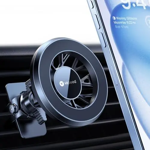 Produktbild: VICSEED Metall Handyhalterung Auto für MagSafe Autohalterung (N55 Stärkste Magnet & Hält Bombenfest) Lüftung Magnet Handyhalter, Magnethalter KFZ Halterung für iPhone 15 14 13 12 Pro Max usw