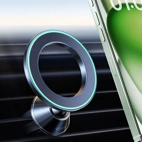 Produktbild: VICSEED Vollmetall Handyhalterung Auto Magnet für Mgasafe Autohalterung (26xN55 Stärkste Magneten) Lüftung (Integrierte Metallclip) KFZ Halterung für iPhone 16 15 14 13 12 ProMax Samsung S24 Ultra