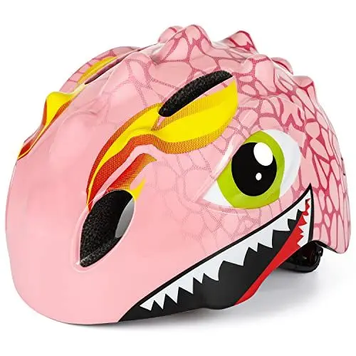 Produktbild: VICTGOAL Fahrradhelm Kinder zu Radsport Niedliche Cartoon 3D Gestaltet Kinderhelm für Fahrrad Skateboard Rollschuh für Jungen und Mädchen Verstellbare Größe (Rosa, S (50-54 cm))