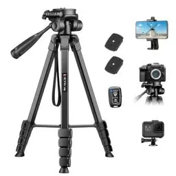 Produktbild: Victiv Neues Kamera Handy Stativ, 172cm Tragbares Camera Tripod, Aluminium Dreibein Stativ mit Abnehmbar 3-Wege-Kopf for für DSLR Canon Nikon Sony Action Kamera, Fotostativ für iPhone Smartphone