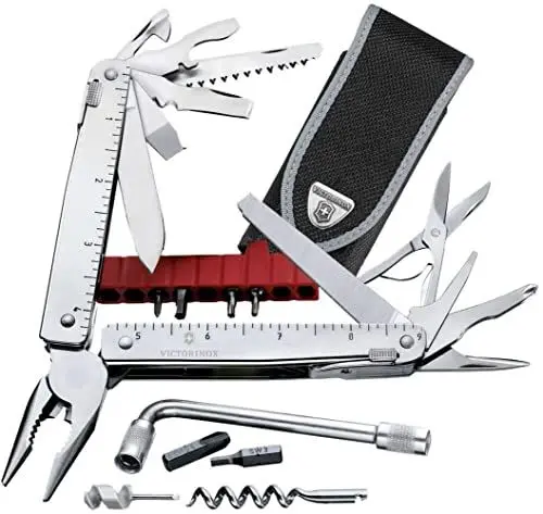 Produktbild: Victorinox Multifunktionstool, Swiss Tool X Plus, Taschen-Werkzeug, 38 Funktionen, Kombi-Spitzzange , Feststellklinge, Nylon-Etui