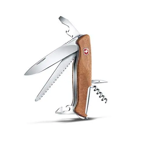 Produktbild: Victorinox Schweizer Taschenmesser gross, Ranger 55, Swiss Army Knife, Multitool, 10 Funktionen, Klinge, Dosenöffner, Schraubendreher, Feststellklinge