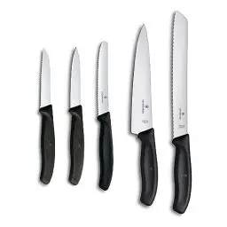 Produktbild: Victorinox Swiss Classic Küchenmesser Set, Küchengarnitur, 5-teilig, Extra Scharf, Swissmade, schwarz