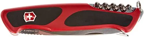 Produktbild: Victorinox Taschenmesser Ranger Grip 74 (14 Funktionen, Feststellklinge, Kombi-Zange, Drahtschneider) rot/schwarz