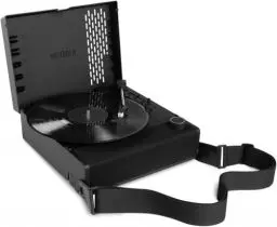 Produktbild: Victrola Revolution Go Tragbarer Plattenspieler - Dualer Bluetooth-Schallplattenspieler mit wiederaufladbarem Akku, Vinyl Stream Technologie und Audio Technica Tonabnehmer, VSC-750SB, Schwarz