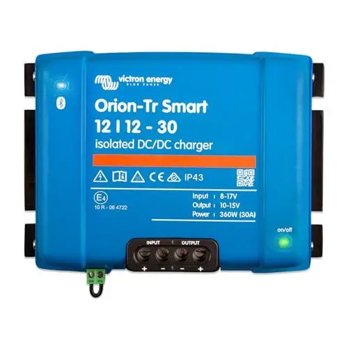 Produktbild: Victron Energy Orion-Tr Smart DC-DC Ladebooster (Bluetooth) - 12/12V, 30 Amp, 360-Watt - Batterie Ladegerät für Doppelbatteriesysteme - Isoliert