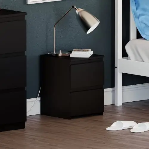Produktbild: Vida Designs Denver Nachttischkommode mit 2 Schubladen, Schwarz