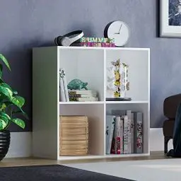 Produktbild: Vida Designs Durham Cube Bücherregal Aufbewahrung Organizer Wohnzimmer Bücherregal Home Office Möbel (4 Würfel, weiß)