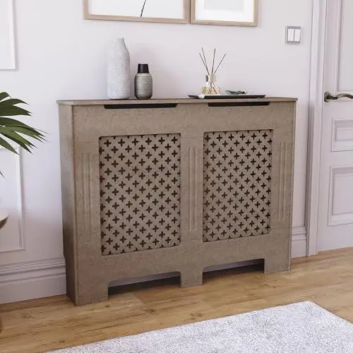 Produktbild: Vida Designs Oxford-Heizkörperabdeckung, unlackierter, traditioneller, unlackierter MDF-Schrank, mittelgroß