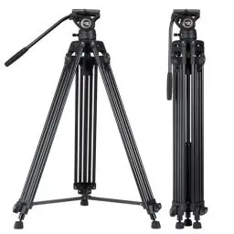 Produktbild: Cayer Video Stativsystem, BV30L 72 Zoll - Professionelles Hochleistungs-Aluminium-Doppelrohrstativ, K3-Fluidkopf, Mittelspreizer, 13,2 LB, DSLR-Camcorder, Plus 1 Bonus-Schnellwechselplatte