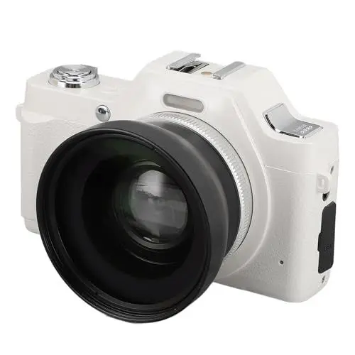 Produktbild: Videokamera, Vlog-Kamera, Anti-Shake-Autofokus, 20-facher Zoom, 2,88-Zoll-LCD-Bildschirm, Gesichtserkennung, 4K-HD-Video, 58 MP Bild für Heimreisen (White)
