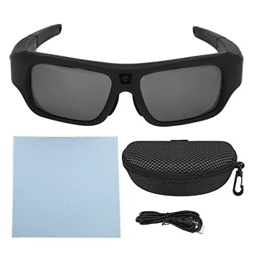 Produktbild: Video-Sonnenbrille, Full-HD-Foto- und Videoaufzeichnung, Outdoor-Sport-Action-Kamera mit polarisierten Linsen, intelligente Kamerabrille, unterstützt 128 GB Speicher zum Fahren, Radfahren, Reiten