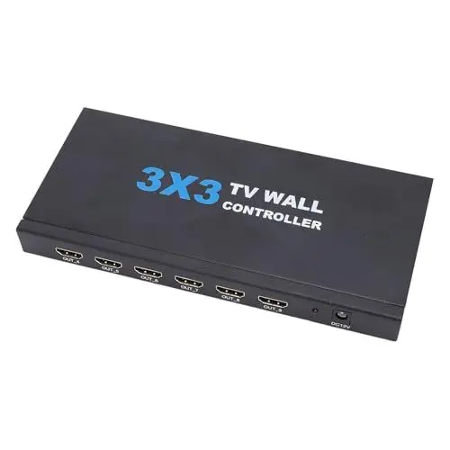 Produktbild: Videowand-Controller, HDMI 4K 30 Hz Eingang 3 X 3 Videowand-Controller mit Fernbedienung, Unterstützt 16 Spleißmodi, für 3 TV-Spleißen (EU-Stecker)