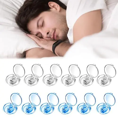 Produktbild: VIDSTW 12 Stück Medizinisches Silikon Nasenklammer Schnarchen, Schnarchen Stopper mit Magnet, Anti Schnarch Nasenspreizer mit Verpackungsbox, Benutzt für Verbessern sie die Schlafqualität (2 Stile)