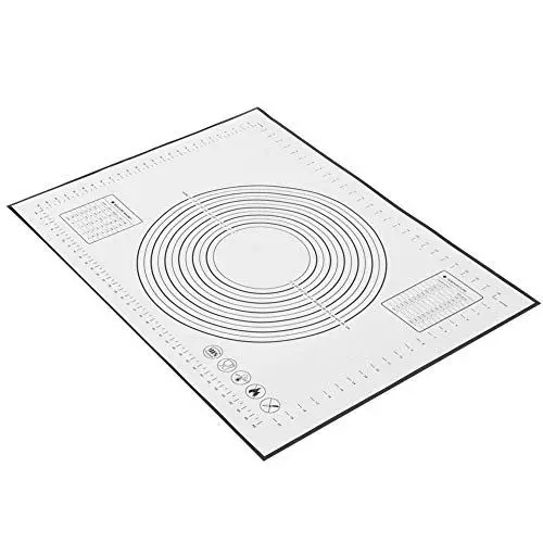 Produktbild: Vielseitige Rutschfeste Silikon-Backmatte, Teigknetmatte mit Waage, Sicheres Temperaturbeständiges Backzubehör, Rot (BLACK)