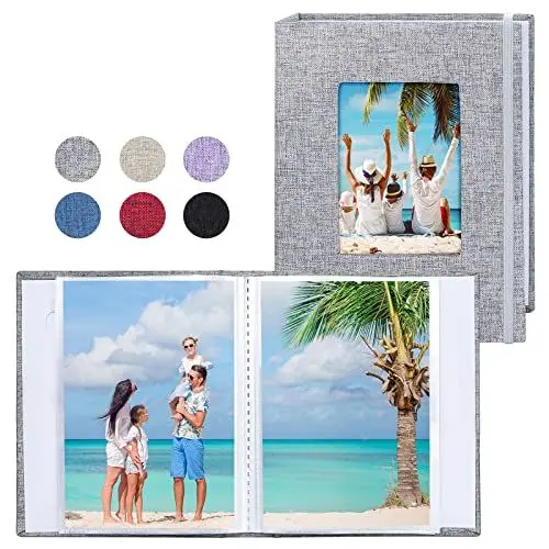 Produktbild: Vienrose Fotoalben Klein 10x15 Fotos 2 Pack Leinen Cover mit Frontfenster, Einsteckalbum 26 Seiten mit 52 Fotos, Aufbewahrung von Kunstwerken oder Postkarten
