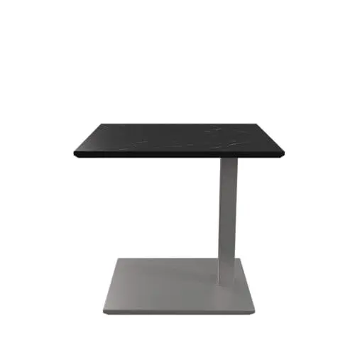 Produktbild: Vierhaus, 1428-MMN-EST, HPL/Metall/MDF, höhenverstellbar + rollbar, 55 x 47 x 54-82 cm, Marmara Nero, perlsilberfarbig