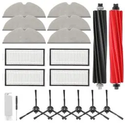 Produktbild: VIEWALL 20 Stück Zubehör für Roborock Q5 Pro/Q5 Pro+/Q8 Max+/Q8 Max Staubsauger,2 Hauptbürsten,4 HEPA-Filter,6 Wischtücher,6 Seitenbürsten 1 Bürste,1 Schraubendreher Ersatzteilset