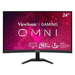 Produktbild: ViewSonic VX2468-PC-MHD 60 cm (24 Zoll) Curved Gaming Monitor (Full-HD, FreeSync Premium, 1 ms, 165 Hz, HDMI, DP, geringer Input Lag, Lautsprecher) Schwarz