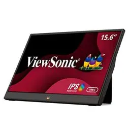 Produktbild: Viewsonic VA1655 40 cm (15.6 Zoll) Portabler Monitor (Full-HD, IPS-Panel, mini-HDMI, 2x USB-C für Raspberry Pi/Xbox/PS4/PS5, Lautsprecher) Schwarz