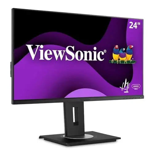 Produktbild: Viewsonic VG2456 60,5 cm (24 Zoll) Büro Monitor (Full-HD, IPS-Panel, HDMI, DP, RJ45 Ethernet, USB C, Höhenverstellbar, Lautsprecher, Eye-Care, 4 Jahre Austauschservice) Schwarz