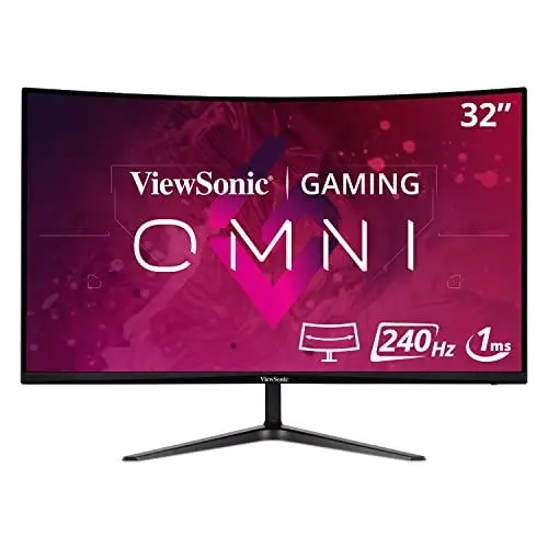 Produktbild: Viewsonic VX3219-PC-MHD 80 cm (32 Zoll) Curved Gaming Monitor (Full-HD, Adaptive Sync, 1 ms, 240 Hz, HDMI, DP, geringer Input Lag, Lautsprecher) Schwarz