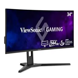 Produktbild: Viewsonic VX3418-2KPC 86,4 cm (34 Zoll) Curved Gaming Monitor (UWQHD, Adaptive Sync, 1 ms, 144 Hz, HDMI, DP, geringer Input Lag, Lautsprecher, höhenverstellbar) Schwarz
