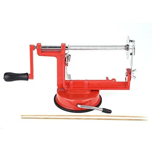 Produktbild: VIFER Twisted Potato Slicer - Kartoffel Spiralschneider Handbuch Spiral Kartoffel Gurke Tornado Twister Cutter Spiralizer Gemüseschneider Edelstahl Rot